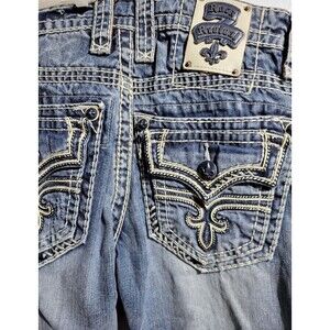 Rock Revival Destin Youth Boot Cut Blue Jeans Size 30 Denim Pants E8910BR